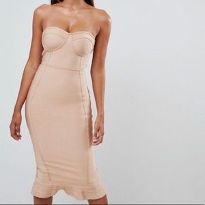 Pretty Little Thing - Nude/ Taupe dress